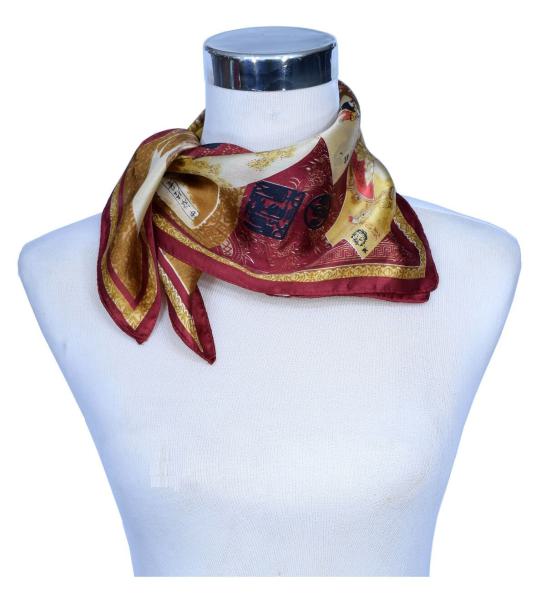 Foulard Shawl Silk Asia Asian Culture Yellow Red